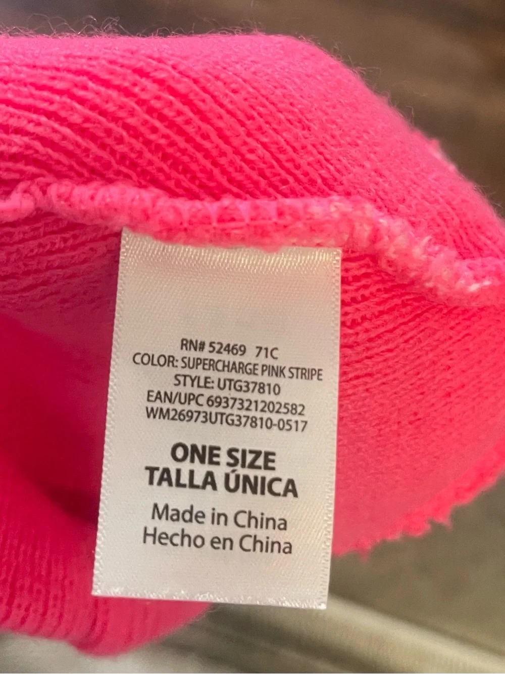 Toddlers Pink Striped Knit Beanie
